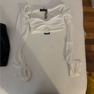 White Fox Boutique White Long Sleeve Crop Top